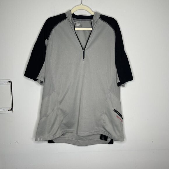 Bontrager Cycling Shirt Men 2XL Gray Black Jersey Quarter Zip Pocket Athletic - Picture 1 of 10